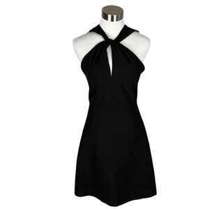 Zara Black Backless Dress with Lace Detail Size Small